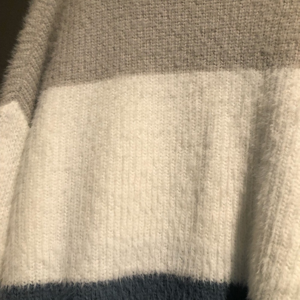 Oversized Color Block Plush Sweater, Large - image 6